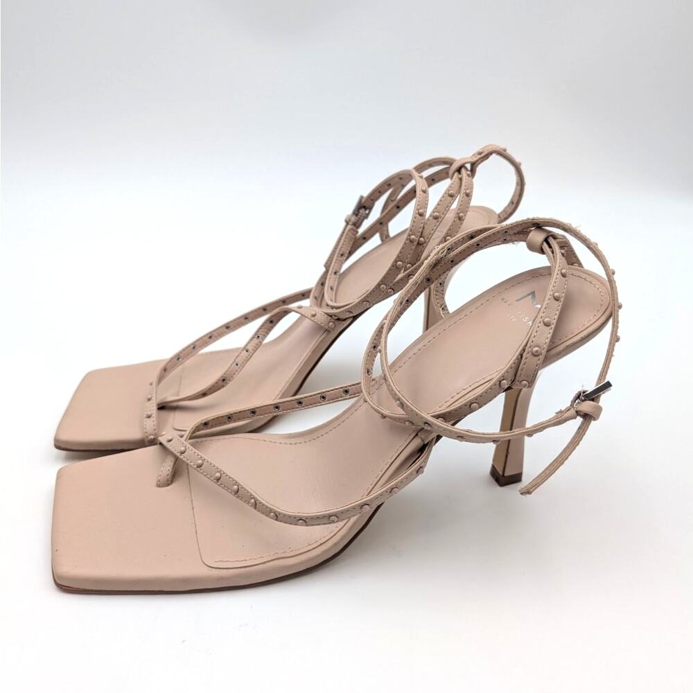 Marc Fisher LTD Dallin Strappy Heel Sandals Women's Natural Size US11M EU42